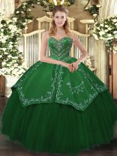 Fantastic Floor Length Green Quinceanera Dresses Sweetheart Sleeveless Lace Up
