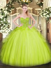 Top Selling Sleeveless Lace Lace Up Quinceanera Gowns