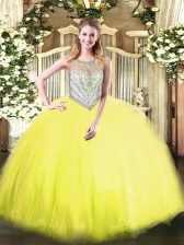 Shining Sleeveless Beading Zipper Quinceanera Gowns
