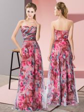 Top Selling Multi-color Sweetheart Neckline Pattern Prom Evening Gown Sleeveless Zipper