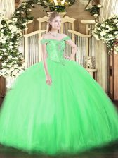  Sleeveless Floor Length Beading Lace Up 15th Birthday Dress