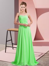 Luxury Sleeveless Beading Criss Cross Prom Gown