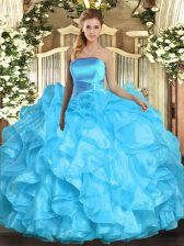  Sleeveless Ruffles Lace Up Vestidos de Quinceanera
