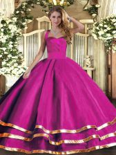  Tulle Sleeveless Floor Length Quinceanera Gown and Ruffled Layers