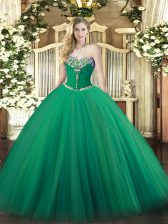 Captivating Tulle Sleeveless Floor Length 15 Quinceanera Dress and Beading