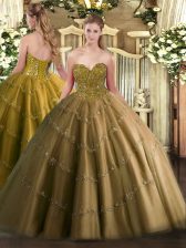 Excellent Sleeveless Appliques Lace Up 15 Quinceanera Dress