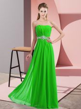  Floor Length Empire Sleeveless Green Homecoming Dress Lace Up