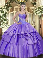 Luxurious Sleeveless Beading and Ruffled Layers Lace Up Vestidos de Quinceanera