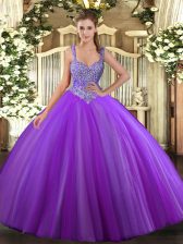 Custom Design Sleeveless Beading Lace Up Vestidos de Quinceanera