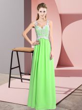 Luxury Sleeveless Floor Length Lace Zipper 