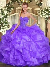  Floor Length Lavender Sweet 16 Quinceanera Dress Sweetheart Sleeveless Lace Up