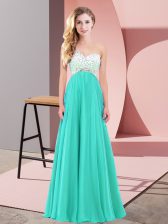  Sleeveless Criss Cross Floor Length Beading Evening Dress