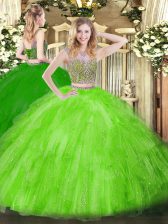  Floor Length Quinceanera Gown Scoop Sleeveless Lace Up