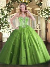 Glorious Floor Length Sweet 16 Dress Sweetheart Sleeveless Lace Up