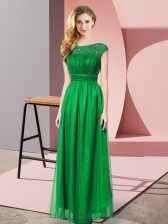  Scoop Sleeveless Tulle Lace Zipper