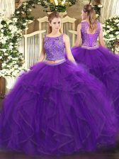  Sleeveless Beading and Ruffles Lace Up Sweet 16 Dresses