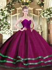 Adorable Fuchsia Ball Gowns Ruffled Layers Sweet 16 Dresses Zipper Tulle Sleeveless Floor Length