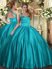 Deluxe Sleeveless Ruching Lace Up Vestidos de Quinceanera