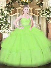  Sweetheart Sleeveless Zipper Sweet 16 Dress Tulle