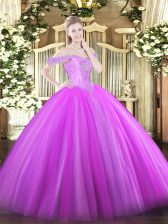  Sleeveless Beading Lace Up Sweet 16 Dress