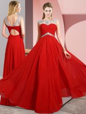 Sumptuous Sleeveless Beading Clasp Handle Evening Dress