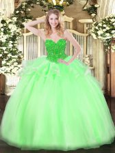  Sleeveless Lace Up Floor Length Beading Quinceanera Gowns