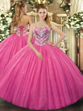  Tulle Sleeveless Floor Length Quinceanera Dresses and Beading