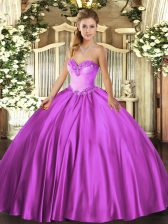 Amazing Sleeveless Lace Up Floor Length Beading Quinceanera Gown