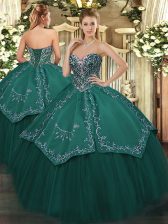  Sleeveless Lace Up Floor Length Beading and Embroidery Ball Gown Prom Dress