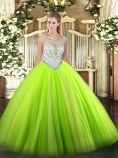  Sleeveless Zipper Floor Length Beading Quinceanera Dress
