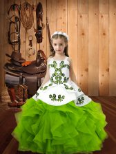  Sleeveless Embroidery and Ruffles Floor Length Pageant Dress for Teens