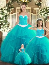 Superior Sleeveless Ruffles Lace Up 15th Birthday Dress