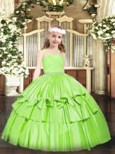  Sleeveless Beading and Lace Zipper Kids Formal Wear