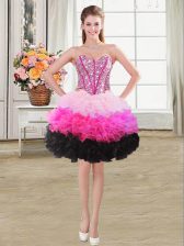  Multi-color Sleeveless Organza Lace Up Prom Dress for Prom and Party