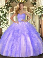 Romantic Sleeveless Lace Up Floor Length Ruffles Vestidos de Quinceanera