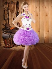 Charming Sleeveless Embroidery Lace Up Prom Dress