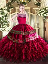  Sleeveless Zipper Floor Length Beading and Ruffles Sweet 16 Dress