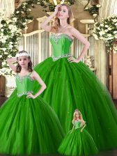  Sleeveless Beading Lace Up Vestidos de Quinceanera