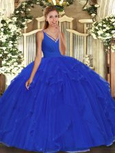  Sleeveless Backless Floor Length Ruffles 15th Birthday Dress