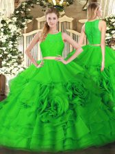  Sleeveless Zipper Floor Length Ruffles Quinceanera Dresses