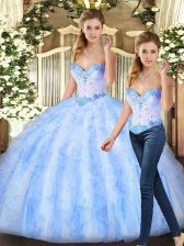  Floor Length Ball Gowns Sleeveless Lavender Quinceanera Gown Lace Up