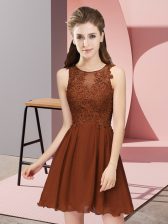 Elegant Sleeveless Zipper Mini Length Appliques Dama Dress