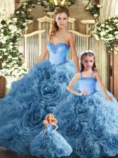  Teal Quinceanera Dress Military Ball and Sweet 16 and Quinceanera with Beading Sweetheart Sleeveless Lace Up