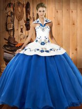 Suitable Sleeveless Embroidery Lace Up Quinceanera Dresses
