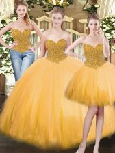 Fantastic Sleeveless Lace Up Floor Length Beading 15th Birthday Dress