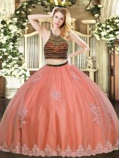  Sleeveless Zipper Floor Length Beading and Appliques Quinceanera Dresses
