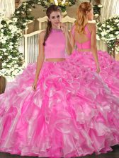  Sleeveless Backless Floor Length Beading and Ruffles Sweet 16 Dresses