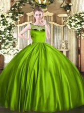 Fantastic Sleeveless Satin Floor Length Zipper Quinceanera Gowns in with Beading
