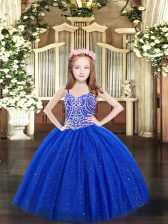  Sleeveless Beading Lace Up Little Girls Pageant Gowns