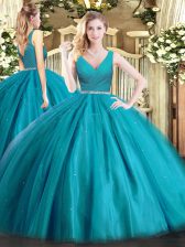 Superior Sleeveless Beading Zipper Quinceanera Dresses